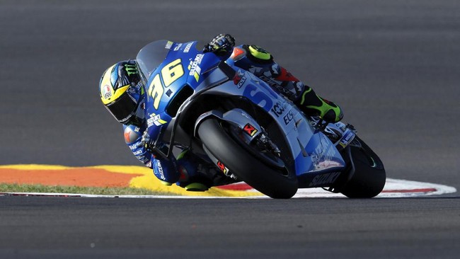 Juara dunia MotoGP Joan Mir sangat kesal dengan hasil sesi latihan bebas hari pertama MotoGP Qatar 2021, Jumat (26/3).