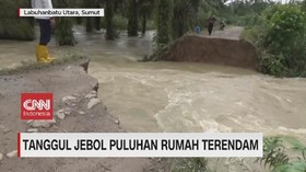 VIDEO: Tanggul Jebol Puluhan Rumah Terendam