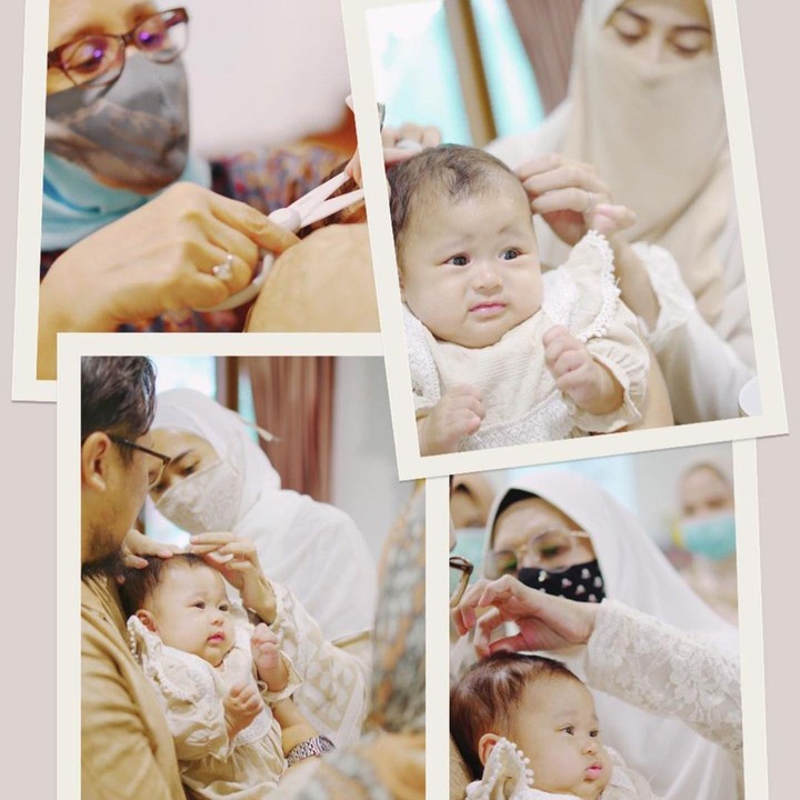 <p>Tiga bulan setelah kelahiran anak pertamanya, Dian Pelangi dan suami menggelar acara akikah untuk bayi mereka yang akrab dipanggil Baby Rumi. (Foto: Instagram: @dianpelangi)</p>