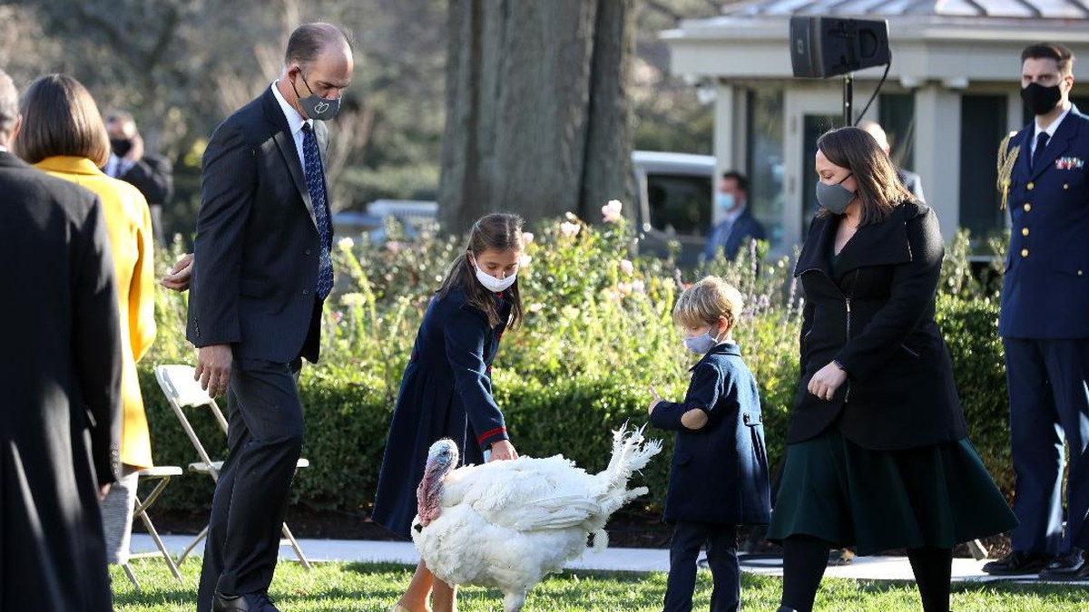 FOTO: Momen Trump Ampuni Kalkun di Tradisi Thanksgiving