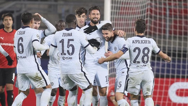 Chelsea lolos ke babak 16 besar Liga Champions usai mengalahkan Rennes 2-1 pada matchday keempat di Stadion Roazhon Park.