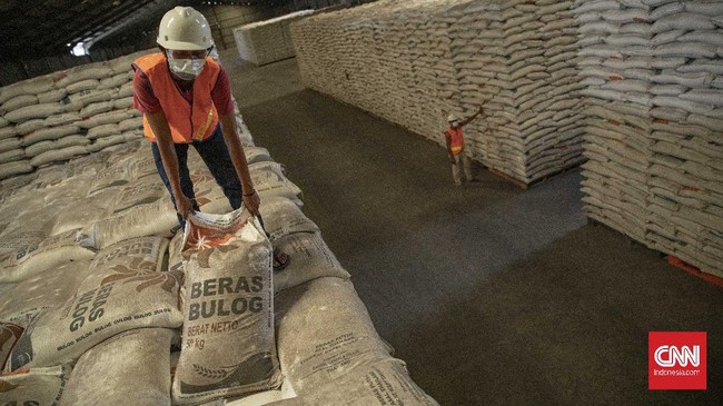 Bulog menyebut stok cadangan beras pemerintah (CBP) menipis. Dari target 1,2 juta ton, hanya terpenuhi 651 ribu ton.