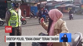 VIDEO: Disetop Polisi, Emak-emak Teriak Takbir