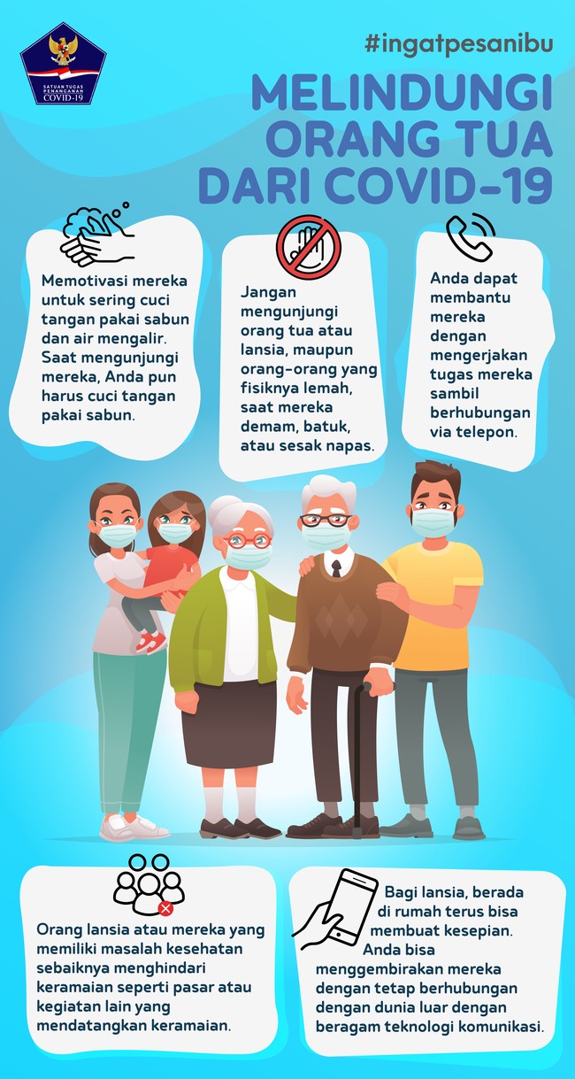 Simak lima cara yang bisa Anda lakukan untuk melindungi orang tua di rumah dari penularan virus corona.