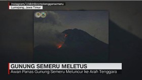 VIDEO: Semeru Meletus, Sejumlah Desa Diguyur Abu Vulkanis