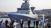 FOTO: Israel Datangkan Saar 6, Kapal Perang Tercanggih Israel pada Rabu (2/12) menerima kedatangan sebuah kapal perang korvet tercanggih bautan Jerman, Saar 6 di Pelabuhan Haifa.