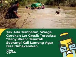 Warga Seberangkan Keranda Lewat Sungai Gegara Makam Dusun Terendam Banjir