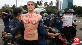 FOTO : Peringatan Hari HAM Internasional 2020, Buruh Bergerak