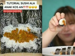 Cara Bikin Sushi Hemat ala Anak Kos, Isinya Telur Geprek!