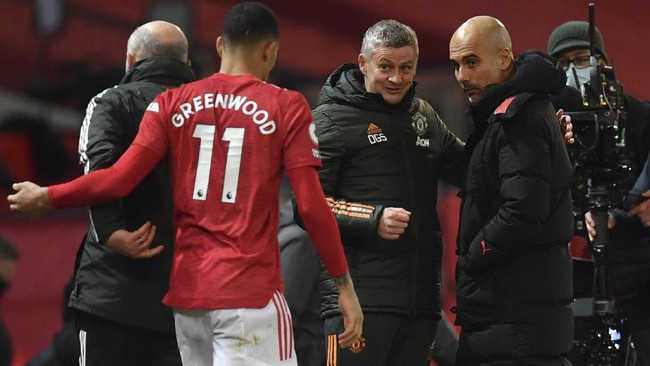 Ole Gunnar Solskjaer lebih sering mengalahkan Pep Guardiola dalam enam pertemuan yang melibatkan Man Utd dan Man City.