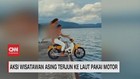 VIDEO: Aksi Wisatawan Asing Terjun ke Laut Pakai Motor