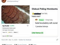 Jawaban Kocak Penjual Dendeng Babi Saat Netizen Tanya: Halal Min?