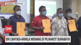 VIDEO: Eri Cahyadi-Armuji Menang di Pilwakot Surabaya