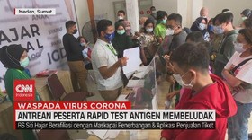 VIDEO: Antrean Peserta Rapid Test Antigen Membeludak