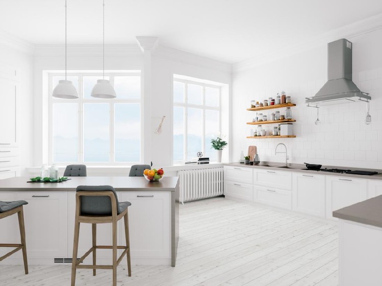 Dapur rumah minimalis Interior of a minimalist kitchen.