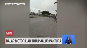 VIDEO: Balap Motor Liar Tutup Jalur Pantura