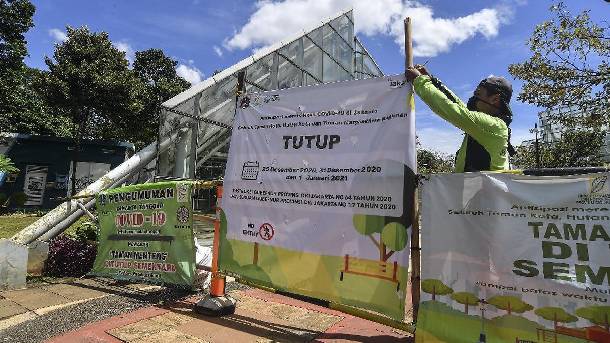 FOTO: Penutupan Tempat Wisata di DKI Saat Libur Nataru