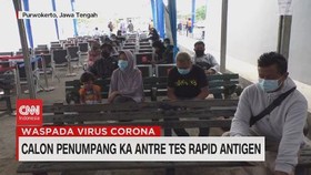 VIDEO: Calon Penumpang KA Antre Tes Rapid Antigen
