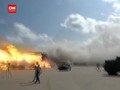VIDEO: Detik-detik Ledakan Besar di Bandara Yaman, 26 Tewas