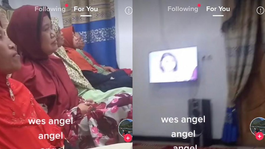 Ibu-ibu nonton sinetron dikira pengajian