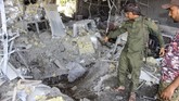 FOTO: Dampak Ledakan `Penyambut` Pemerintahan Baru Yaman Ledakan hebat merusak Bandara Aden, tak lama setelah pesawat yang membawa kabinet pemerintahan baru Yaman tiba dari Arab Saudi, 30 Desember 2020.