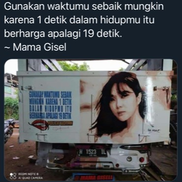 Wajah Gisel Diabadikan di Truk dan Singgung soal 19 Detik