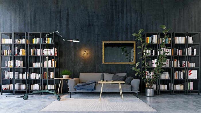 modern living room. Scandinavian interior design. 3d rendering concept