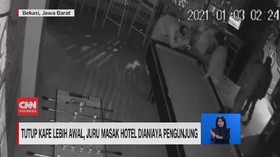 VIDEO: Tutup Lebih Awal, Juru Masak Hotel Dianiaya Pengunjung
