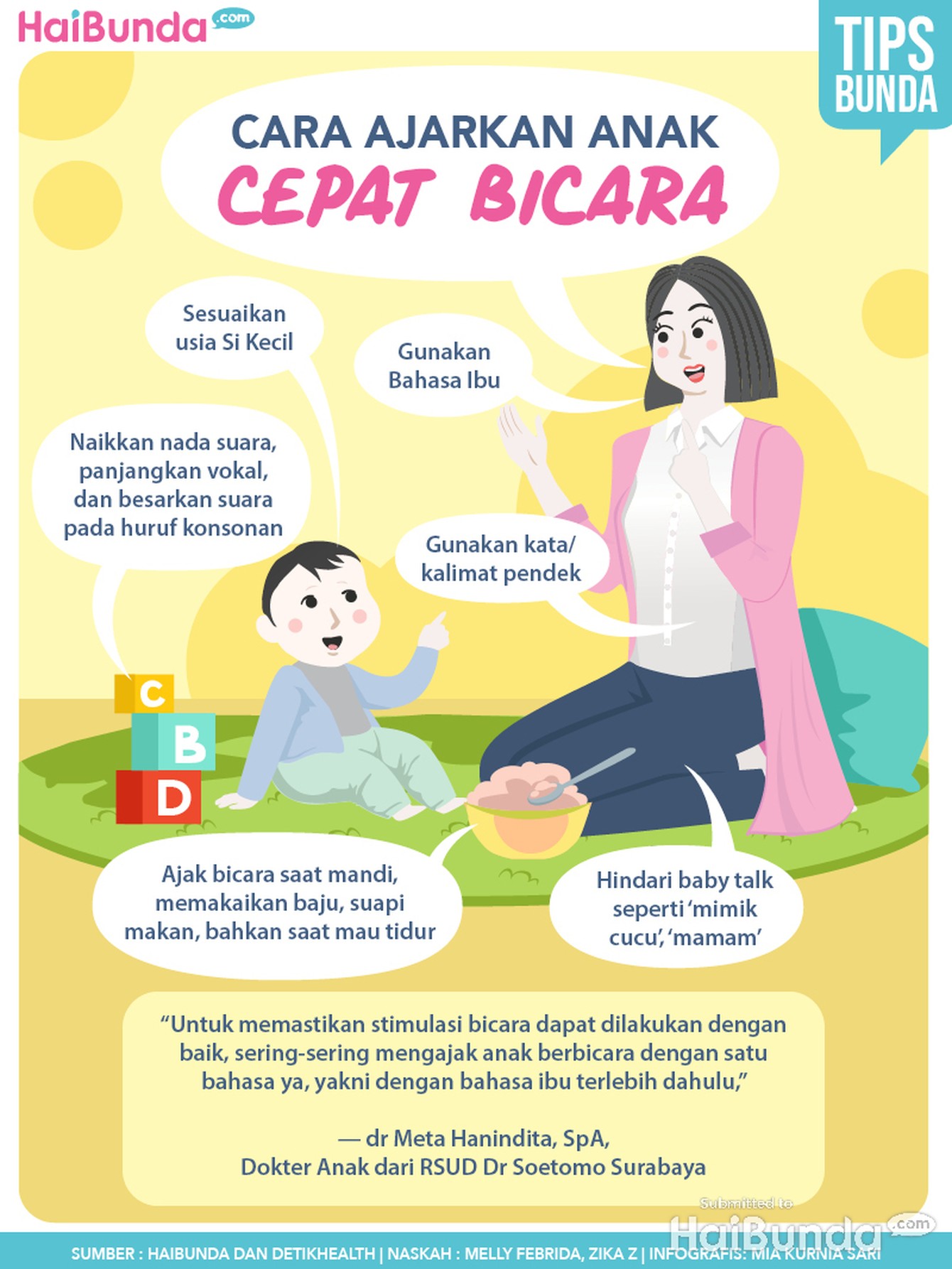 Infografis cara ajarkan anak cepat bicara