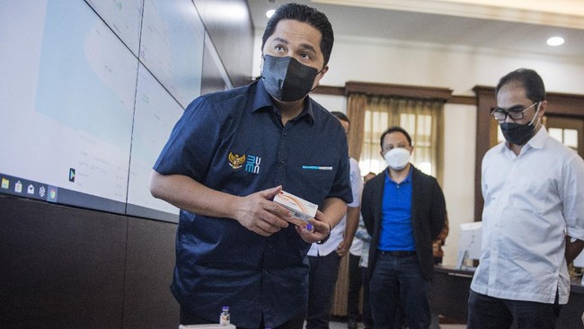 Menteri BUMN Erick Thohir dan Menkes Budi Gunadi Sadikin mengunjungi KPK untuk melakukan audiensi terkait pengadaan vaksin Covid-19.