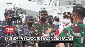 VIDEO: KRI Rigel Temukan Serpihan Pesawat