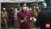 FOTO: Simulasi Vaksinasi Covid-19 di Cilincing Jakut Jelang pelaksanaan vaksinasi Covid-19 yang rencananya mulai 14 Januari 2021, simulasi penyuntikan vaksin digelar di Puskesmas Cilincing, Jakarta Utara.