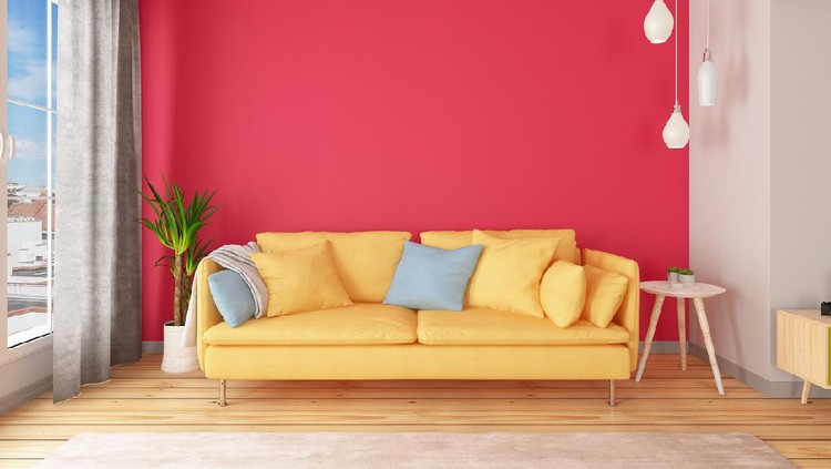 tren dekorasi rumah 2021 interior design for living area or reception with , rattan armchair,plants,cabinet on wood floor and concrete background / 3d illustration,3d rendering