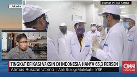 VIDEO: Tingkat Efikasi Vaksin di Indonesia Hanya 65,3 Persen