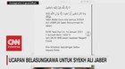 VIDEO: Ucapan Bela Sungkawa Untuk Syekh Ali Jaber