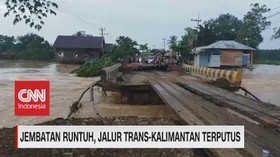 VIDEO: Jembatan Runtuh, Jalur Trans-Kalimantan Terputus