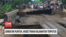 VIDEO: Jembatan Runtuh, Akses Trans-Kalimantan Terputus