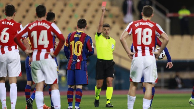 Barcelona akan mengajukan banding kepada RFEF terkait sanksi larangan bermain dua laga kepada kapten mereka, Lionel Messi.