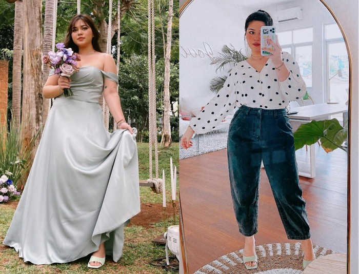 Beauty influencer Sarah Ayu sangat mengutamakan self-love. Ia selalu tampil fashionable di setiap kesempatan. Keseksian tubuhnya yang curvy seringkali ia pamerkan dalam balutan gaun atau atasan off-shoulders yang memperlihatkan kemulusan upper body-nya, seperti foto di atas. Kamu bisa contek, nih, cara Sarah yang sering memakai celana high waist untuk menyiasati bagian perut. (Foto: Instagram/sarahayuh_)