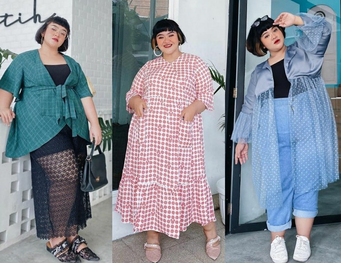 Adithira Hanim Reza atau @tiraemon rutin membagikan postingan OOTD di Instagramnya. Gayanya yang stylish jadi inspirasi tampilan busana plus size. Bahkan, ibu satu anak ini pun aktif menerima tawaran endorsement baju. Pada foto Tira tampak nyaman dan modis dalam balutan celana maupun rok dengan berbagai warna. Tak lupa ia juga menambahkan aksesori berupa kacamata, glasses chains, hoop earrings, dan hand bag. (Foto: Instagram/tiraemon)