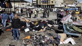 FOTO: Bom Bunuh Diri Guncang Irak, 28 Orang Tewas Sedikitnya 28 orang tewas dan 73 luka-luka dalam ledakan dua bom bunuh diri yang menghantam Baghdad, Irak, Kamis (21/1) pagi.