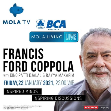 Mola TV Bakal Ngobrolin Film bareng Maestro Film Francis Ford Coppola