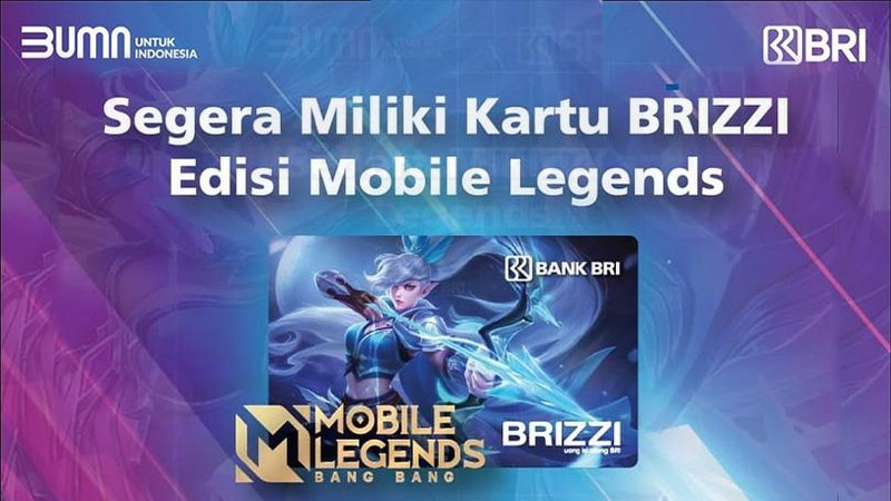 PT Bank Rakyat Indonesia (Persero) Tbk (BRI) bekerja sama dengan Mobile Legends: Bang Bang (MLBB) menerbitkan BRIZZI Special Edition dengan Hero MLBB.