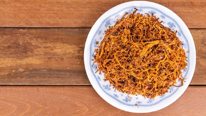 Serunding, dried meat floss made of beef or chicken. Popular in Malaysia especially during Hari Raya festive celebration.