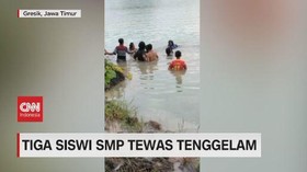 VIDEO: 3 Siswi SMP di Gresik Tewas Tenggelam
