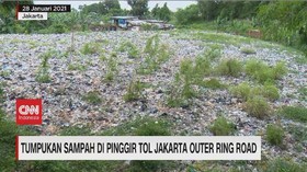 VIDEO: Tumpukan Sampah di Pinggir Tol Jakarta Outer Ring Road