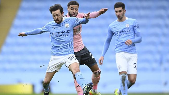 Manchester City menang tipis atas Sheffield United dalam lanjutan Liga Inggris di Stadion Etihad, Sabtu (30/1) malam WIB.