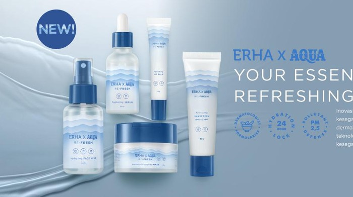 Kolaborasi Unik ERHA x AQUA Hadirkan 5 Produk Skincare Baru