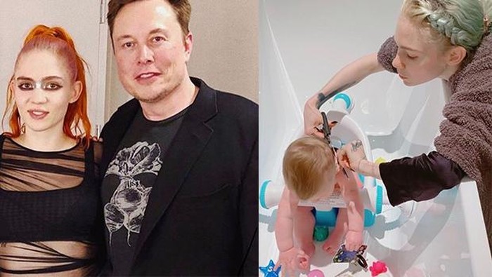 Super Unik! Grimes Potong Rambut Anak Elon Musk dengan Style Ini