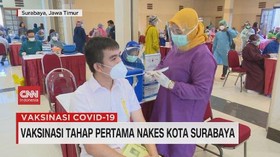VIDEO: Vaksinasi Tahap Pertama Nakes Kota Surabaya